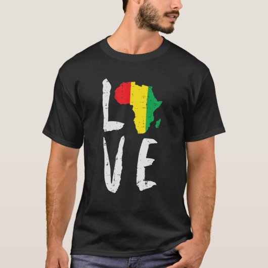 Love Africa Black History Maand African American M T-shirt (Voorkant)