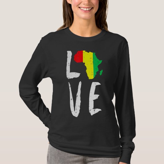 Love Africa Black History Maand African American M T-shirt (Voorkant)