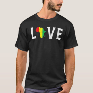 Love Africa Black History Maand African American M T-shirt