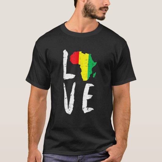 Love Africa Black History Maand African American M T-shirt (Voorkant)