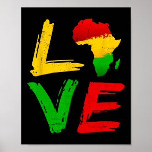 Love Africa Black History Month Afro-Amerikaans J Poster