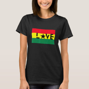 Love Africa Flag Proud Melanin African Ghana Map B T-shirt