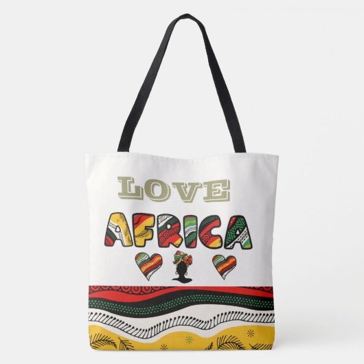 Love Africa Large Canvas tas (Achterkant)