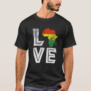 LOVE Africa Map zwarte geschiedenis maand Mannen A T-shirt