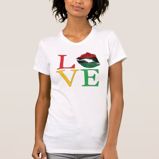 LOVE Afrocentric Lips T-Shirt (Voorkant)