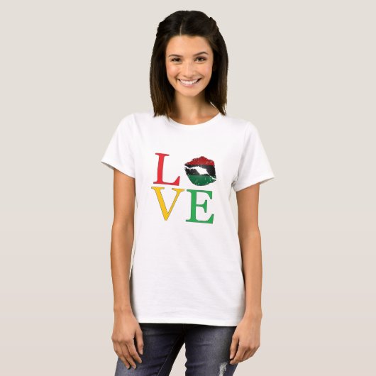 LOVE Afrocentric Lips T-shirt (Voorkant volledig)