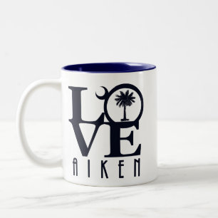LOVE Aiken South Carolina 11oz Tweekleurige Koffiemok