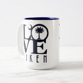 LOVE Aiken South Carolina 15oz Tweekleurige Koffiemok (Voorkant links)