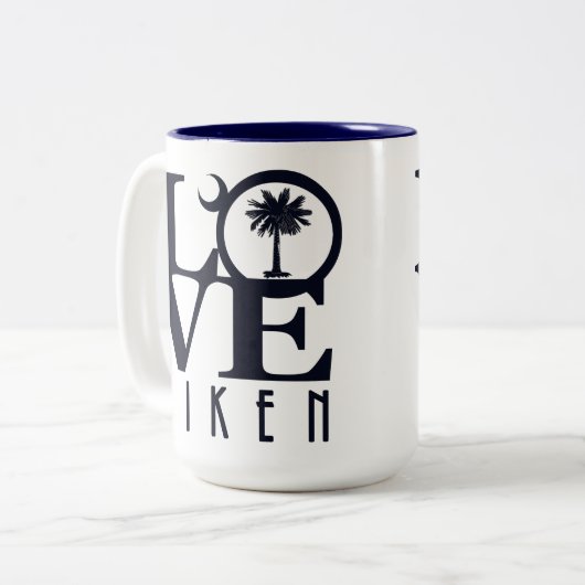 LOVE Aiken South Carolina 15oz Tweekleurige Koffiemok (Voorkant links)