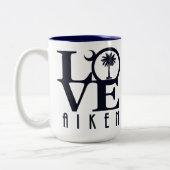 LOVE Aiken South Carolina 15oz Tweekleurige Koffiemok (Links)