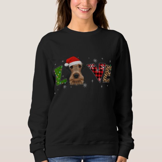 Love Airedale Terrier Xmas Pajamas Pset Leopard D Trui (Voorkant)