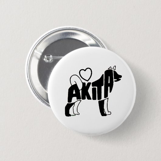 LOVE AKITAS BUTTON (Voorkant /achterkant)