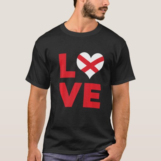Love Alabama State Flag T-shirt (Voorkant)