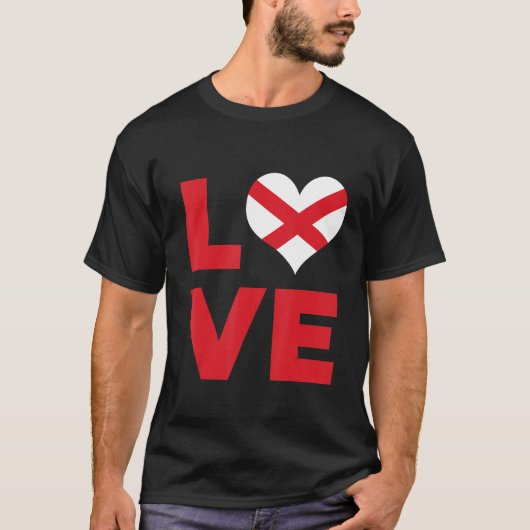 Love Alabama State Flag T-shirt (Voorkant)