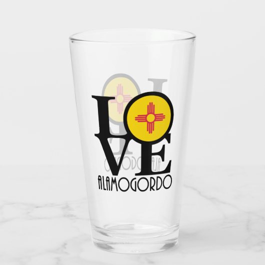 LOVE Alamogordo New Mexico Glas (Achterkant)
