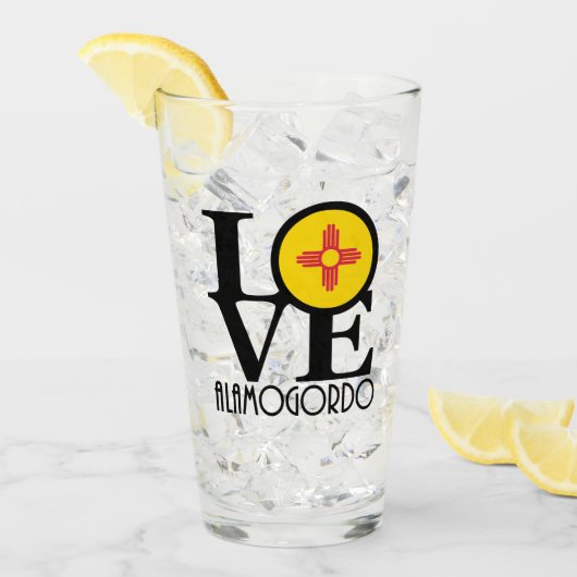 LOVE Alamogordo New Mexico Glas (Voorkant ijs)