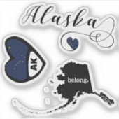 Love Alaska, 3 Different Designs, Die Cut Sticker (Voorkant)