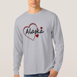 Love Alaska Hearts Mannen Long Slapt T-shirt