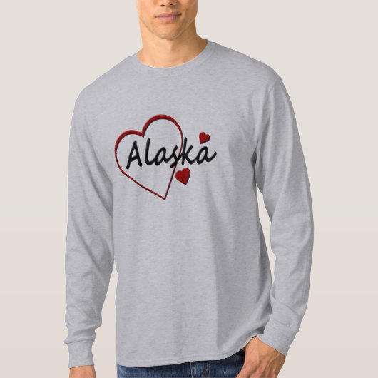 Love Alaska Hearts Mannen Long Slapt T-shirt (Voorkant)