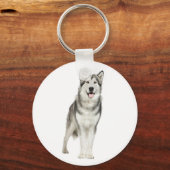 Love Alaskan Malamute Puppy Dog Sleutelhanger (Voorkant)