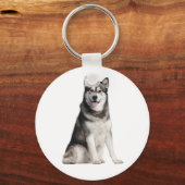 Love Alaskan Malamute Puppy Dog Sleutelhanger (Voorkant)