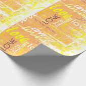 Love Alive Oranje and Yellow Grunge Words Art Cadeaupapier (Hoek)