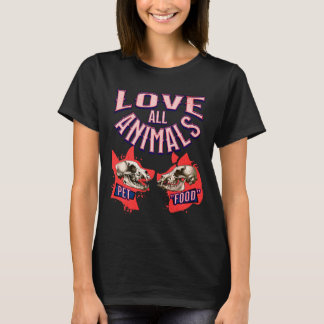 Love All Animals Vegan Dierenvriend T-shirt