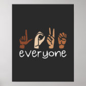 Love All Hand Sign Language Melanin ASL Poster (Voorkant)