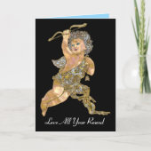 Love All Year Round Cherub Kerstmis Feestdagen Kaart (Voorkant)