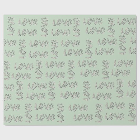 Love Almond Blosbezon Sage Green Cadeaupapier (Vlak)