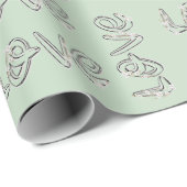 Love Almond Blosbezon Sage Green Cadeaupapier (Rol Hoek)