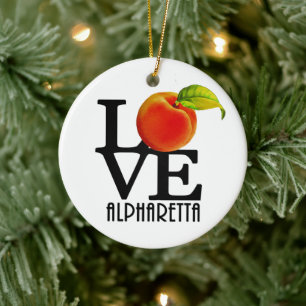 LOVE Alpharetta Georgia Keramisch Ornament