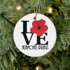 LOVE Altamonte Springs Red Hibiscus Keramisch Ornament