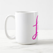 Love Altijd Bright Roze Typografie Cute Heart Koffiemok (Links)