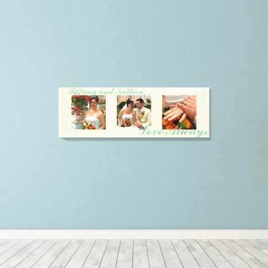 Love Altijd custom triptych photoart ecru canvas (Insitu (Houten vloer))