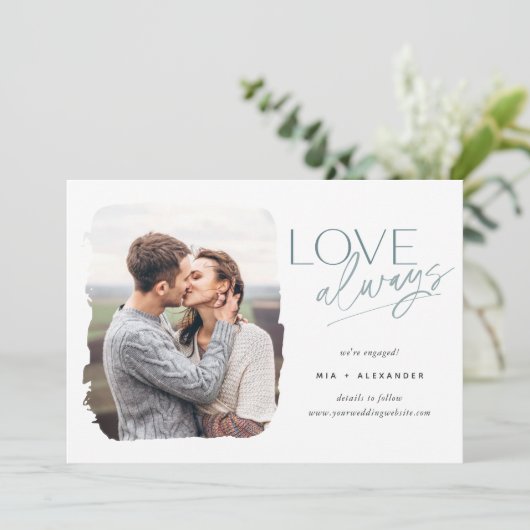 Love Altijd | Foto-Verloving Aankondiging (Staand voorkant)