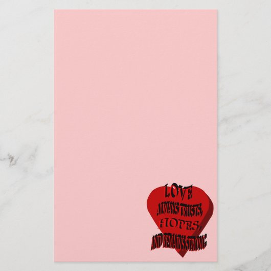 Love Altijd Heart Stationery Briefpapier (Voorkant)