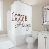 Love Altijd Red Tulip Heart Wreath Douchegordijn (In situ)