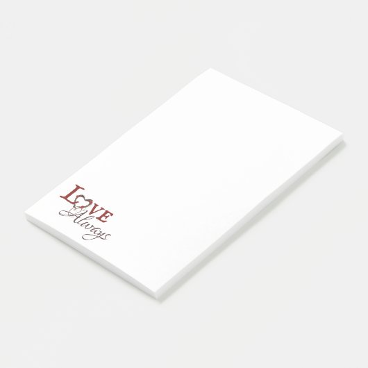 Love Altijd Red Tulip Heart Wreath Post-it® Notes (Schuin)