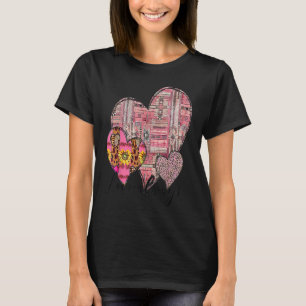 Love Altijd Retro Western Hearts Valentijn T-shirt