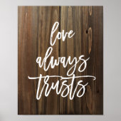 Love Altijd Trusts on Faux Wood | POSTER (Voorkant)