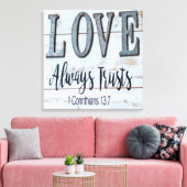 Love Altijd Trusts Rustic Metal Canvas Afdruk (Insitu (Woonkamer))