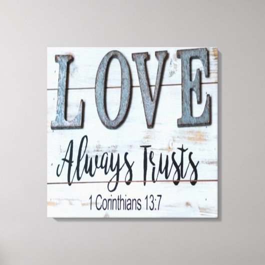Love Altijd Trusts Rustic Metal Canvas Afdruk (Voorkant)