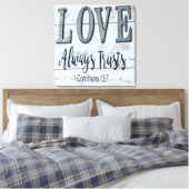 Love Altijd Trusts Rustic Metal Canvas Afdruk (Insitu (Slaapkamer))