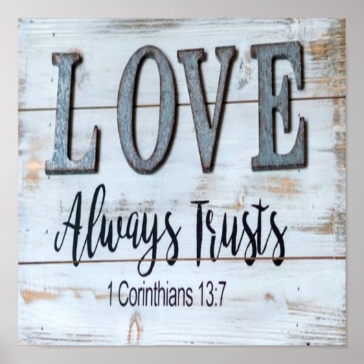 Love Altijd Trusts Rustic Metal Poster (Voorkant)