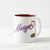 Love Altijd Tweekleurige Koffiemok (Voorkant rechts)
