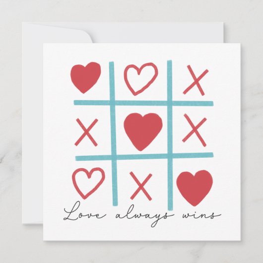 Love Altijd Wins Tic Tac Toe (Voorkant)