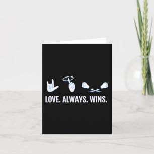 Love Altijd Wint ASL Deaf Awareness Sign Language Kaart