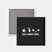 Love Altijd Wint ASL Deaf Awareness Sign Language Magneet (Voorkant / Achterkant)