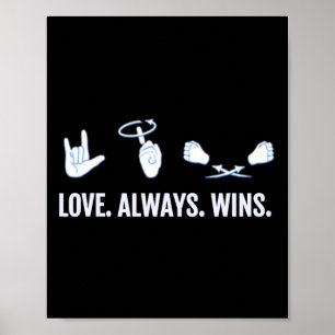 Love Altijd Wint ASL Deaf Awareness Sign Language Poster